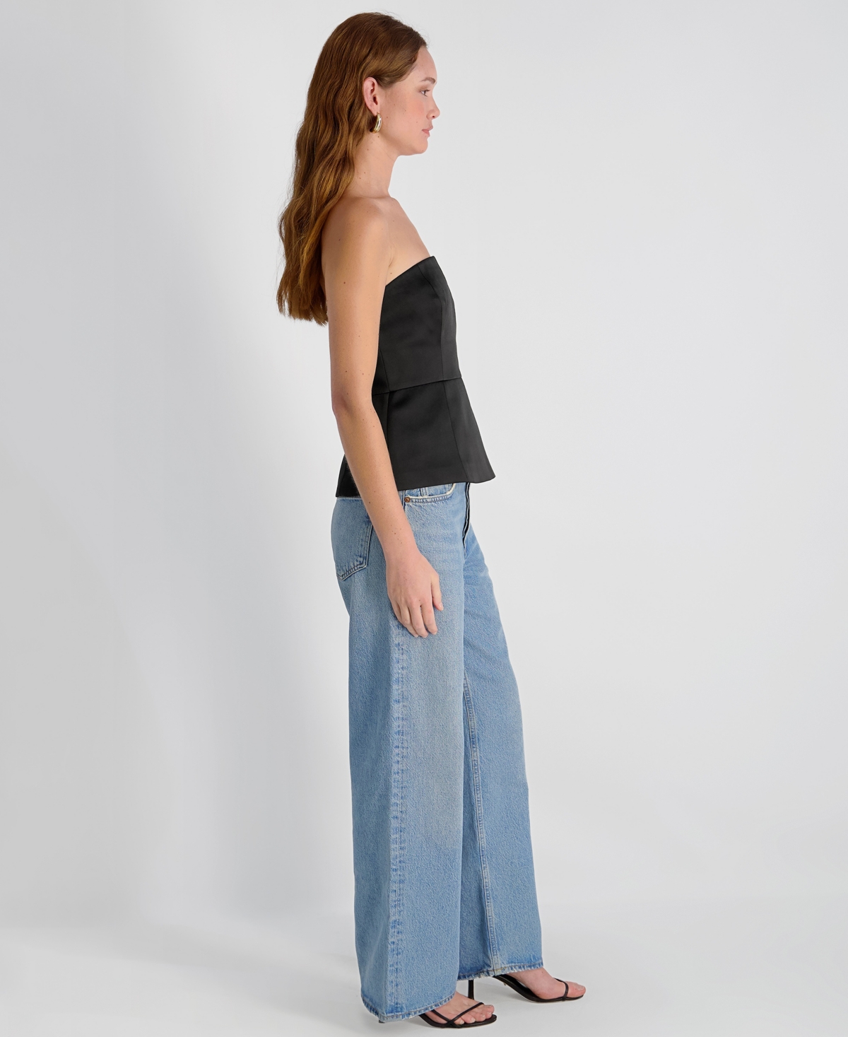 French Connection Women's York Satin Christa Fleur Strapless Top