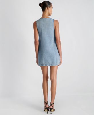 Women's 90s Denim Button-Front Sleeveless Dress