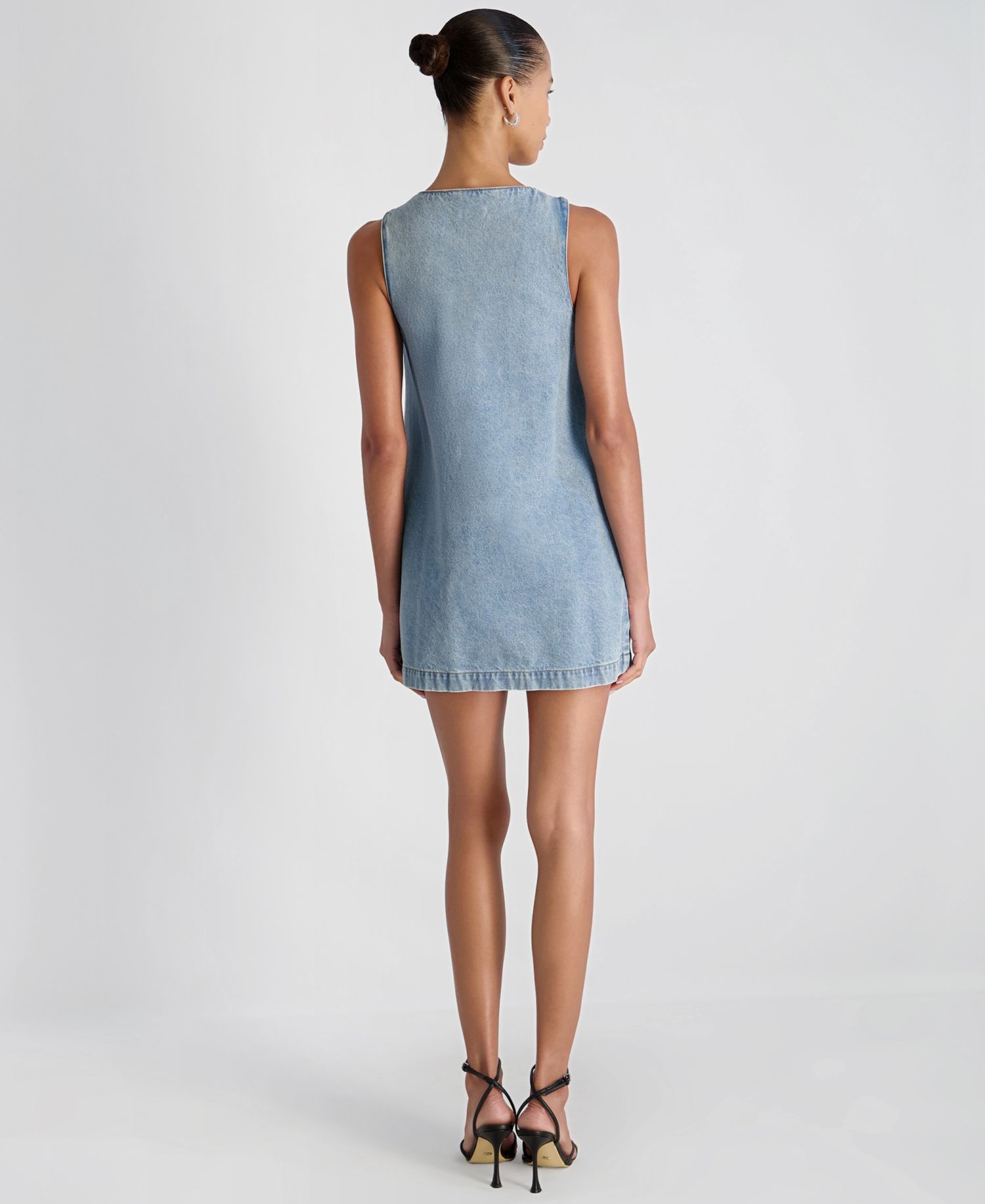 Women's 90s Denim Button-Front Sleeveless Dress