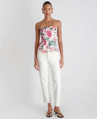 Women's Cooper Linen Strapless Oversized Blouson Top