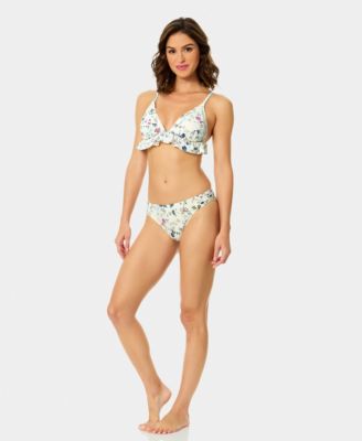 Women's Triangle Ruffle Over The Shoulder Bikini Top