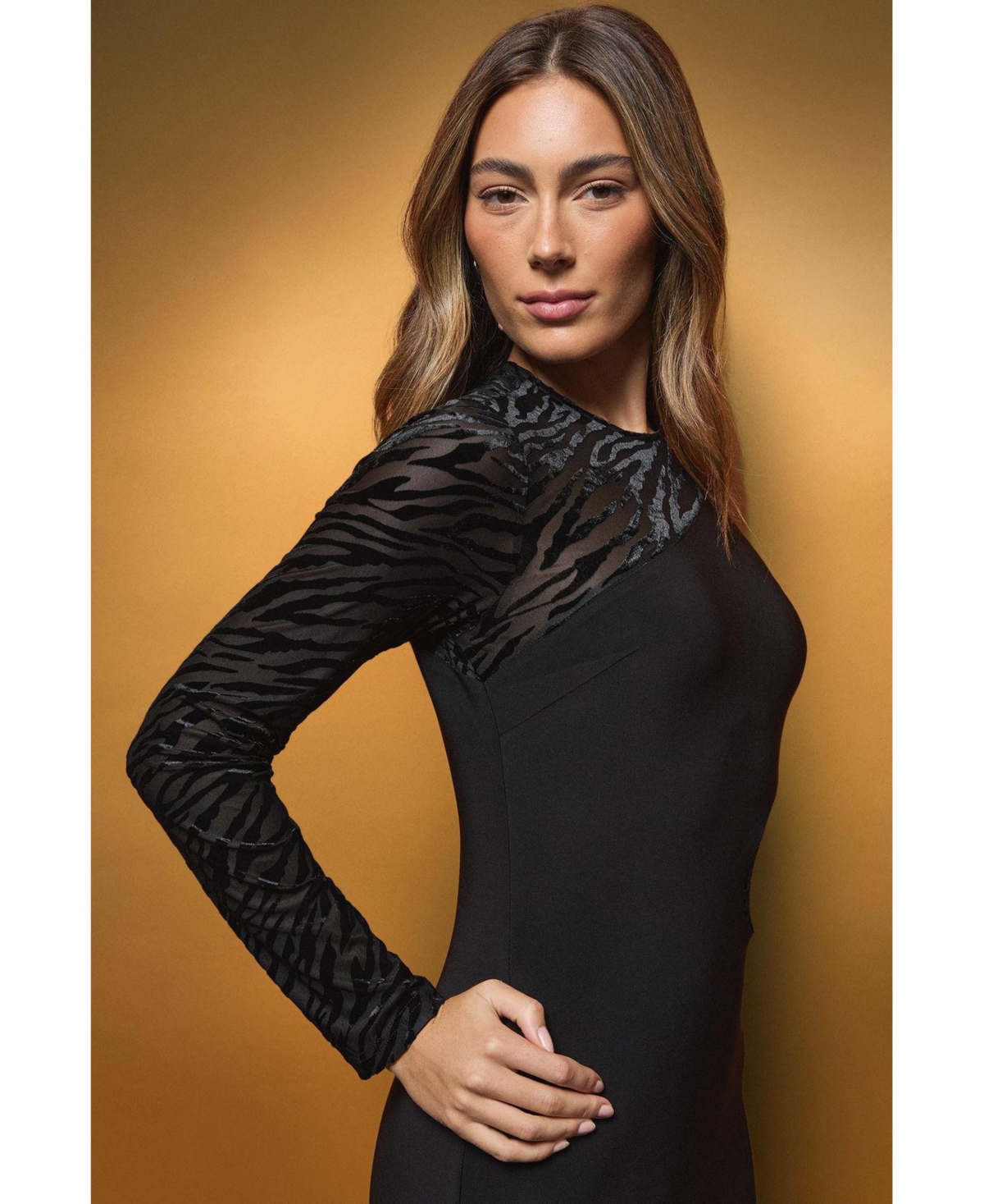 Coast Women's Muse Zebra Mesh Maxi Dress