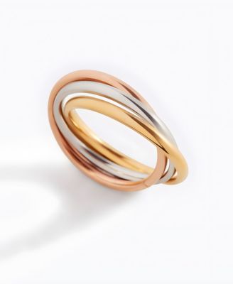 Mint Lily Dainty Interlocking Fidget Ring - Tri-color 29$