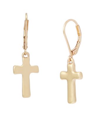Mother of Pearl Cross Dangle Earrings
