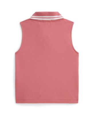 Girls' 7-16 Stretch Mesh Half-Zip Boxy Polo Shirt