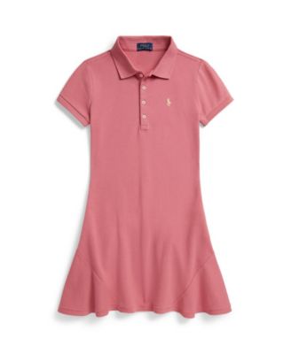 Girls' 7-16 Stretch Mesh Polo Collar Dress