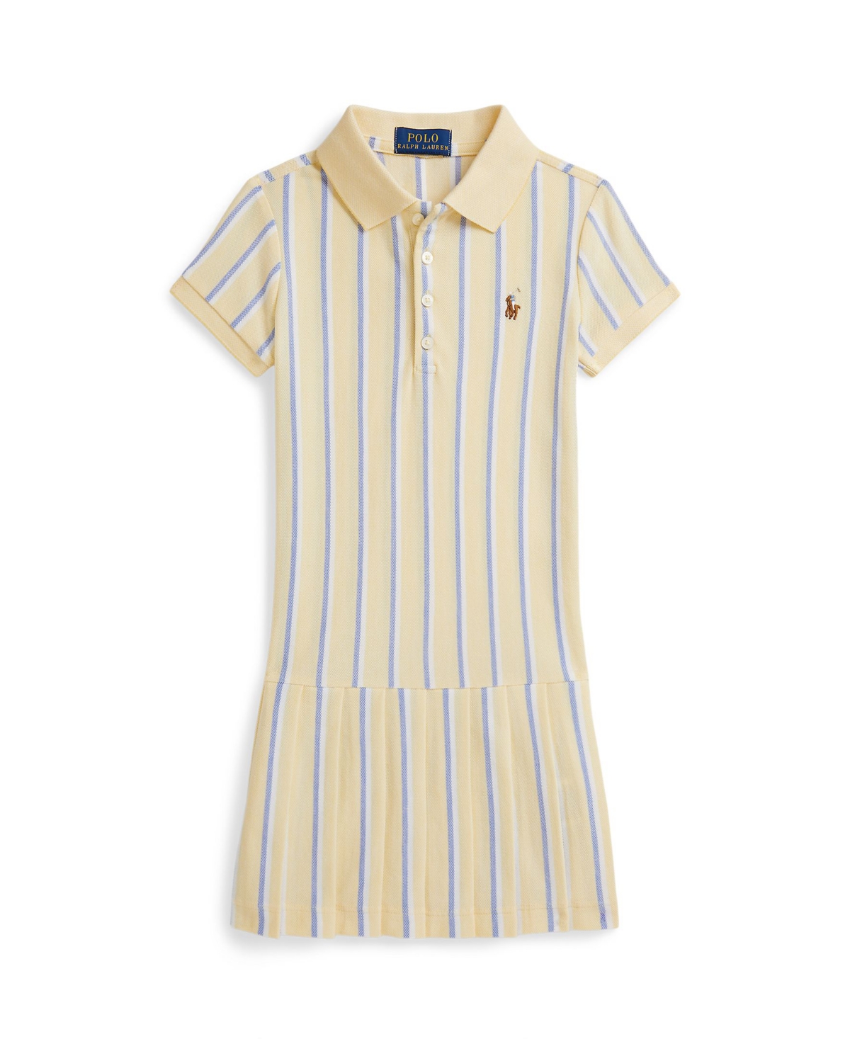 Polo Ralph Lauren Girls' 2-6X Striped Oxford Mesh Collar Dress