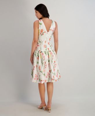 Women's Embroidered V-Neck Dress