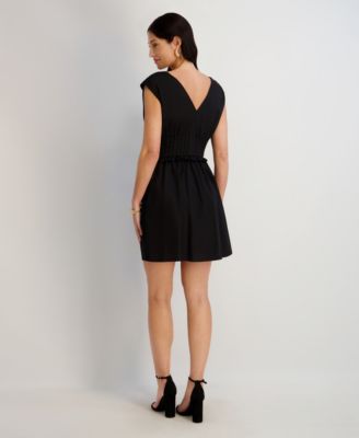 Women's V-Neck Sateen Dress