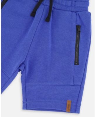Big Boys French Terry Shorts with Cross Seams Royal Blue