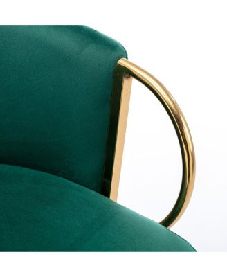 26 Inch Bar Stools Set of 2, with Golden Chrome Footrest and Base Velvet Counter Height Bar Stools Kitchen Island Counter Stool