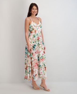 Women's Printed Chiffon V-Neck Dress