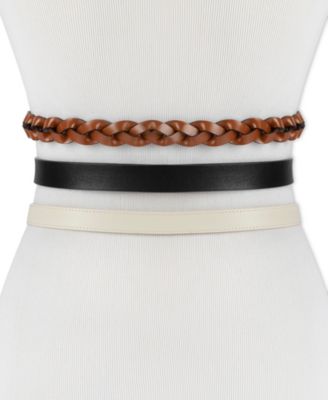 3-Piece Skinny and Braided Style Belt