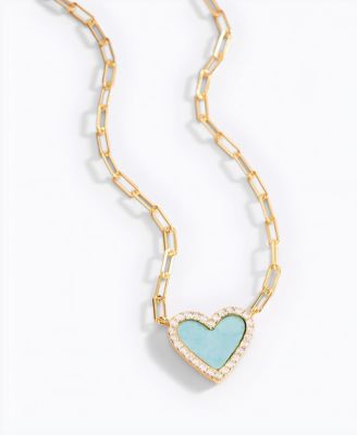 Dainty Heart Paperclip Necklace in 18k Gold Plated Sterling Silver