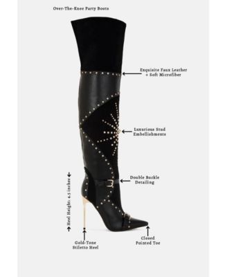 Women's  Medira Pointed Toe Embellished Stiletto Boots