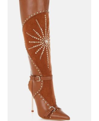 Women's  Medira Pointed Toe Embellished Stiletto Boots