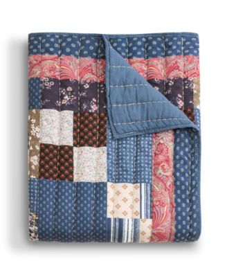 Shiloh Patchwork Floral Print Cotton Blend Throw, 50" x 60"