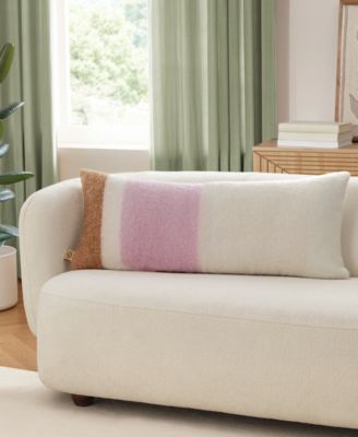 Simona Faux Mohair Bolster Decorative Pillow, 14" x 36"