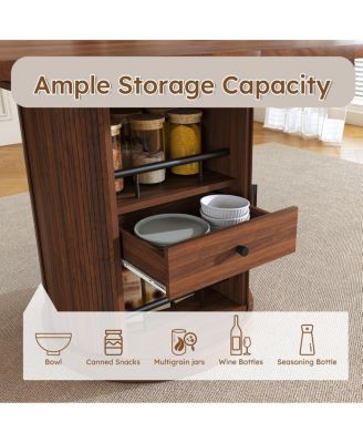 59" Extendable Oval Dining Table with 2-Tier Storage