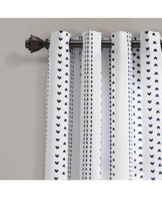 Hygge Stripe Grommet Window Curtain Panels 52x108 Set