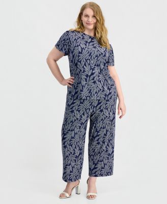Plus Size Wide-Leg Cropped Pull-On Pants