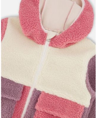Girls Sherpa Jacket Color block