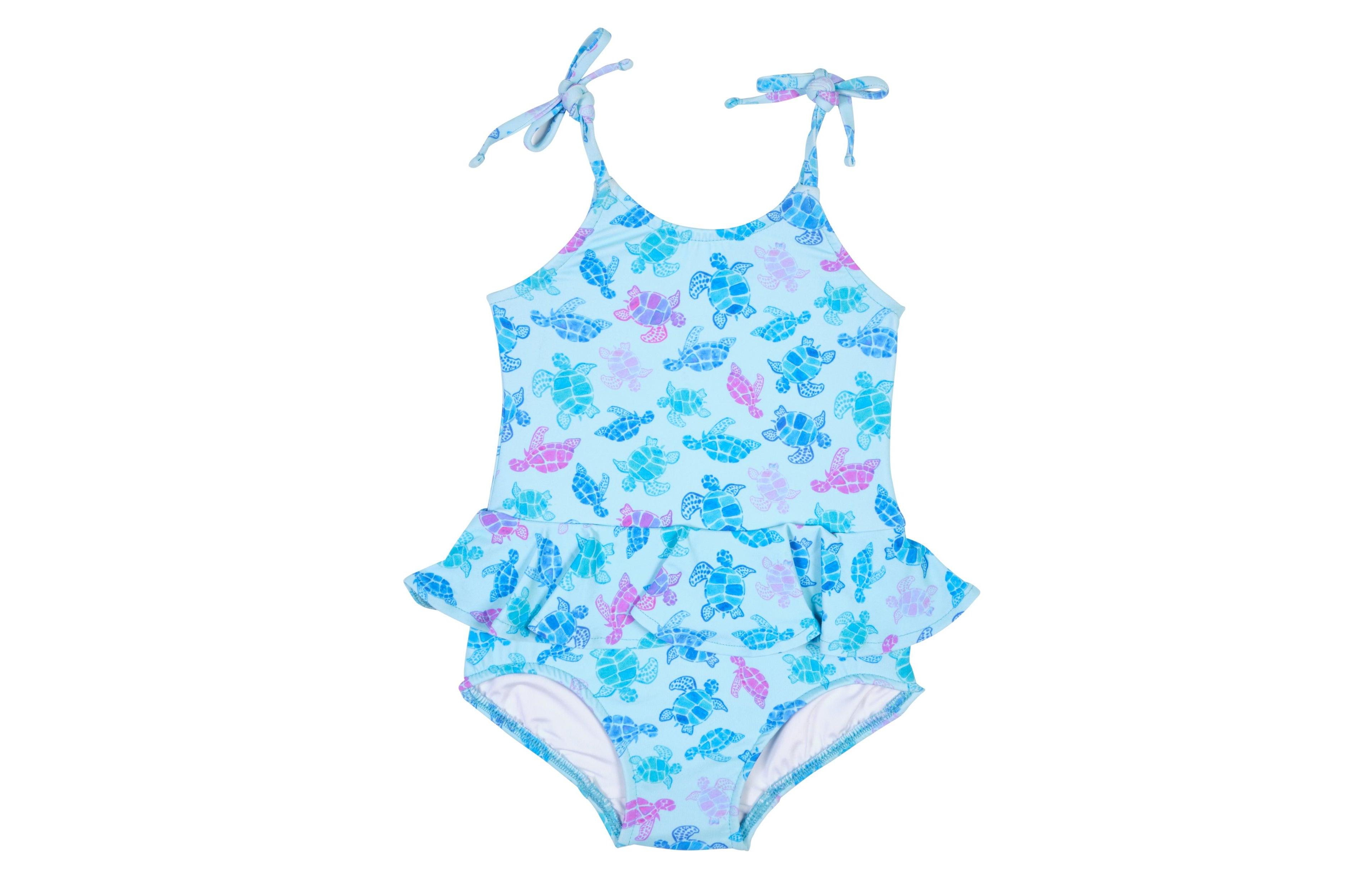 Florence Eiseman Girls Turtle Print Skirted Swimsuit