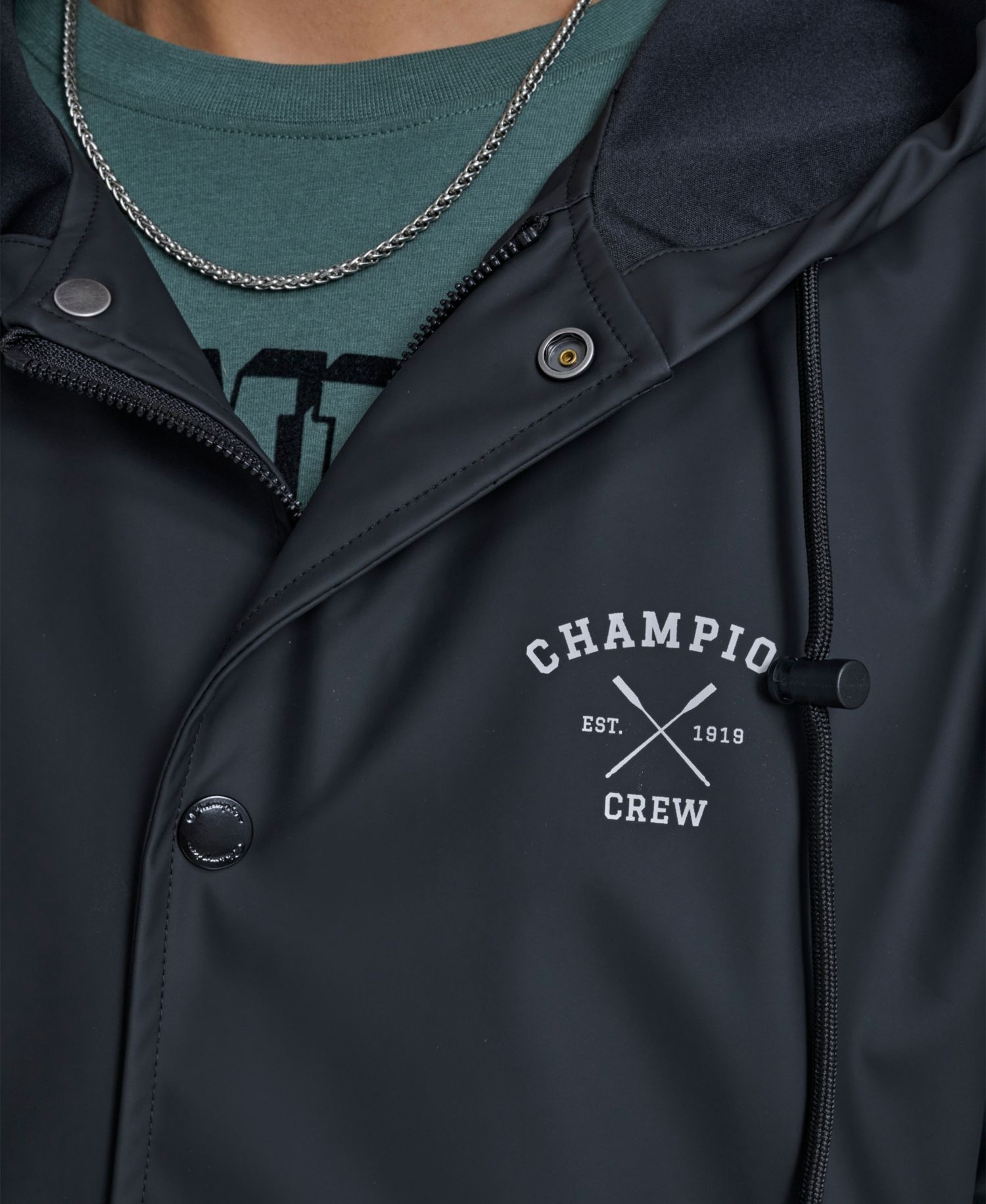 Men's Rubberized Hooded Rain Jacket