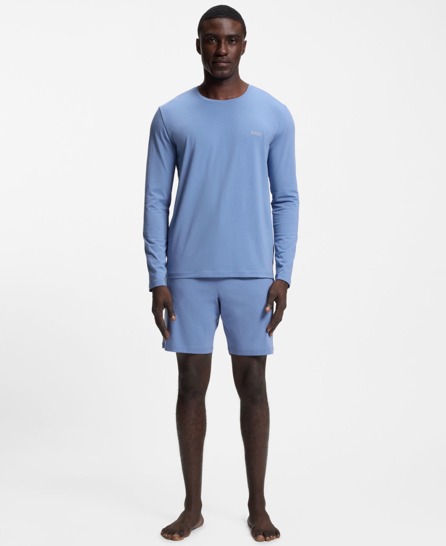 Мужская футболка Hugo Boss Long-Sleeve T-Shirt, цвет: Пастельный синий — фото 2