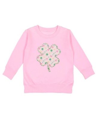 Baby Girls Ditsy Shamrock Patch St. Patrick's Day Sweatshirt