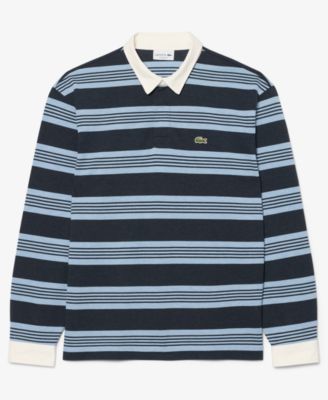 Men's Relaxed-Fit Striped Piqu Rugby Polo Shirt