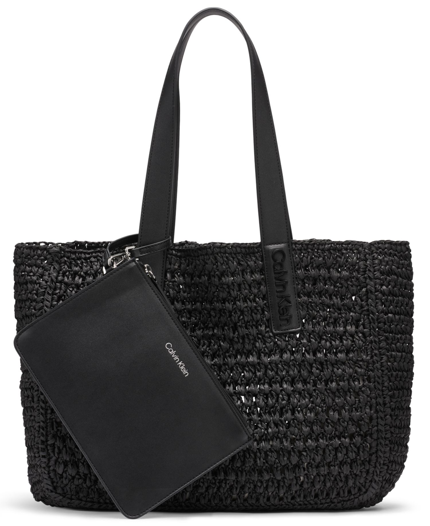 Joan Raffia Tote with Interior Pouch