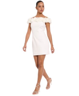 Women's Off-The-Shoulder Embellished Mini Dress