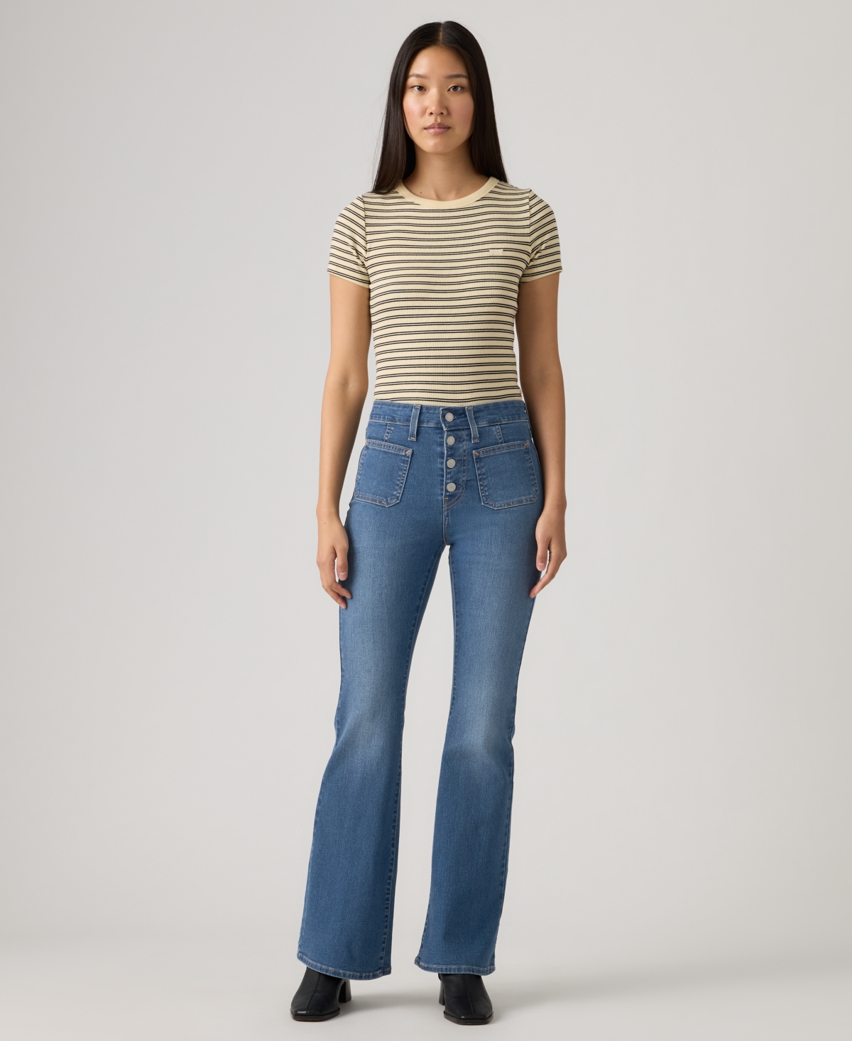 Levi's Women's 726 Patch Pocket High Rise Slim Fit Flare Jeans