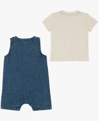 Baby Boys' Short-Sleeve T-Shirt and Button-Front Romper, 2-Piece Set