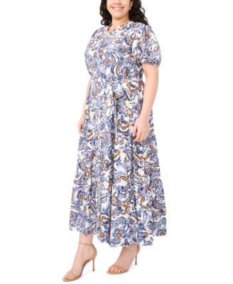 Plus Size Split Neck Maxi Dress