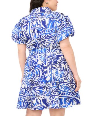 Plus Size Collared Neck Mini Dress