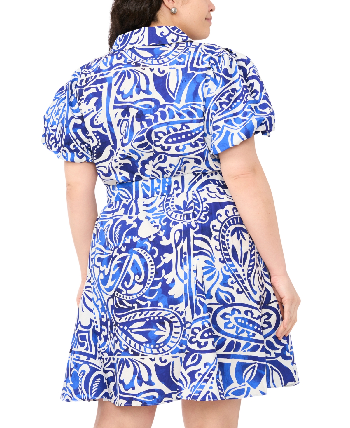 Msk Plus Size Collared Neck Mini Dress