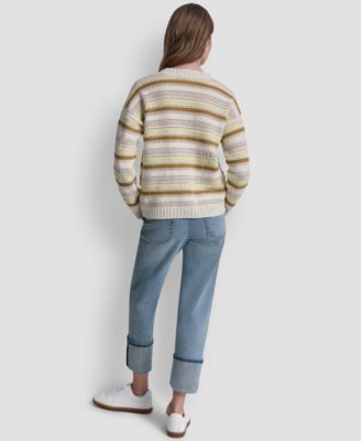 Petite Striped Crewneck Sweater