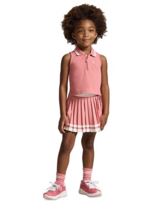 Girls' 2T-6X Striped Pleated Skort
