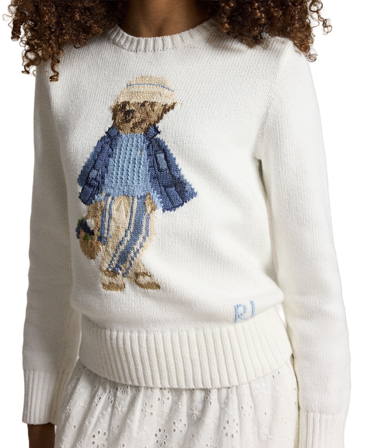 Polo Ralph Lauren Girls' 7-16 Bear Crewneck Sweater