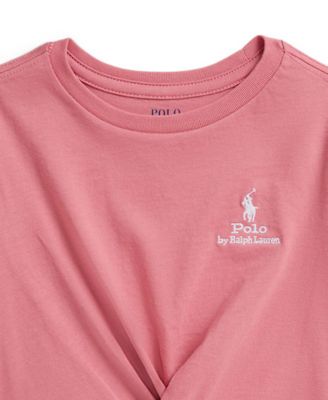 Girls' 2-6X Logo Knot-Front Crewneck Boxy T-Shirt