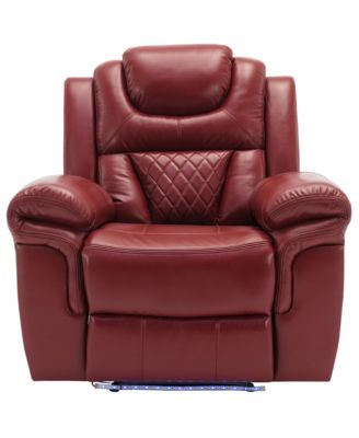 PU Leather Power Recliner Home Theater Recliner with Cup Holder, USB Port