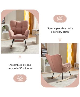 Modern Rocking Chair, Leisure Sofa Glider Chair, Comfy Accent Chair, Lounge Chair with High Backrest