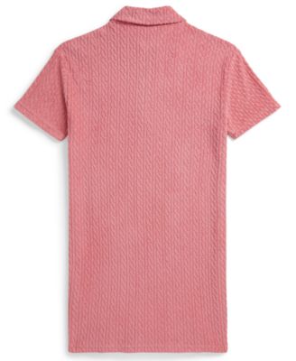 Girls' 7-16 Cable Terry Cover-Up Polo Collar Dress
