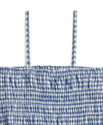 Girls' 2-6X Plaid Smocked Pull-On Jersey Dress