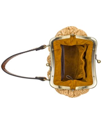 Laureana Scalloped Raffia Mini Crossbody Bag