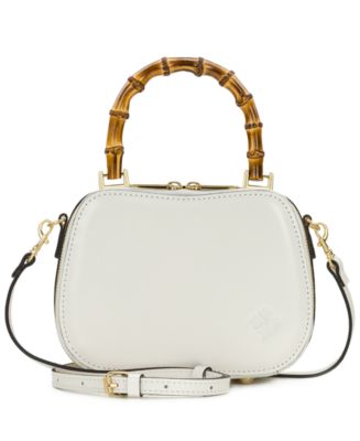 Patricia Nash Lara Small Leather Bamboo Top Handle Crossbody Bag