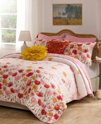 Breeze Modern Floral 3-Pc. Quilt Set, Full/Queen