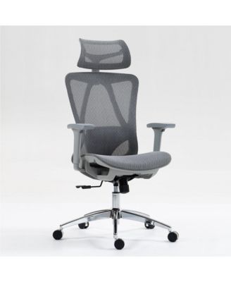 High-Back Mesh Office Chair with 3D Armrests & Adjustable Recline, Black